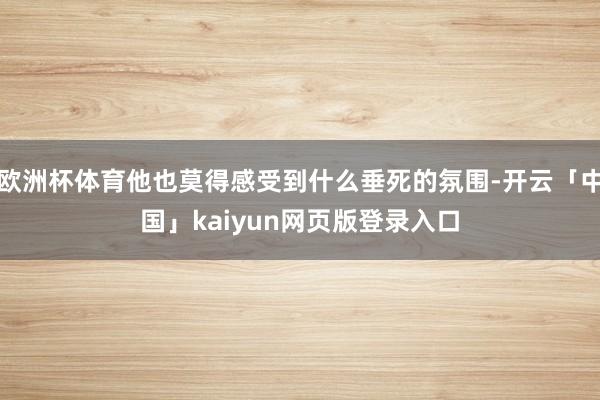 欧洲杯体育他也莫得感受到什么垂死的氛围-开云「中国」kaiyun网页版登录入口