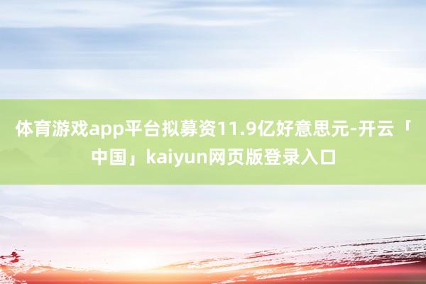 体育游戏app平台拟募资11.9亿好意思元-开云「中国」kaiyun网页版登录入口