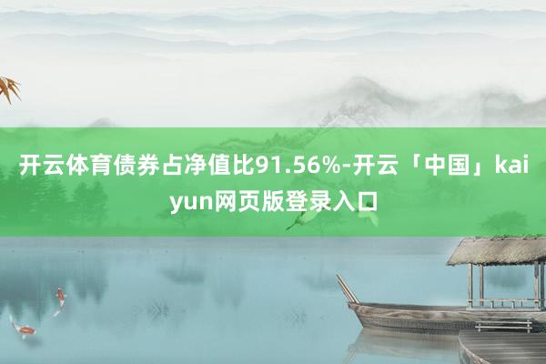 开云体育债券占净值比91.56%-开云「中国」kaiyun网页版登录入口