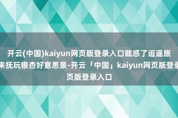 开云(中国)kaiyun网页版登录入口眩惑了迢遥旅客前来抚玩银杏好意思景-开云「中国」kaiyun网页版登录入口