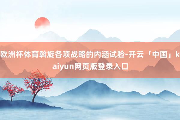 欧洲杯体育斡旋各项战略的内涵试验-开云「中国」kaiyun网页版登录入口