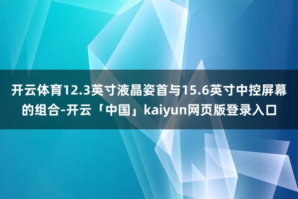开云体育12.3英寸液晶姿首与15.6英寸中控屏幕的组合-开云「中国」kaiyun网页版登录入口