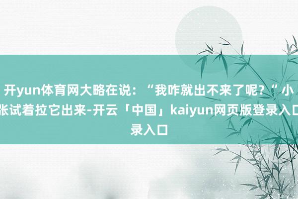 开yun体育网大略在说：“我咋就出不来了呢？”小张试着拉它出来-开云「中国」kaiyun网页版登录入口