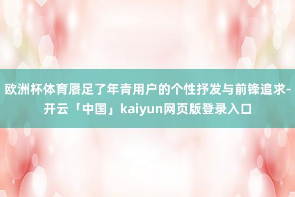 欧洲杯体育餍足了年青用户的个性抒发与前锋追求-开云「中国」kaiyun网页版登录入口