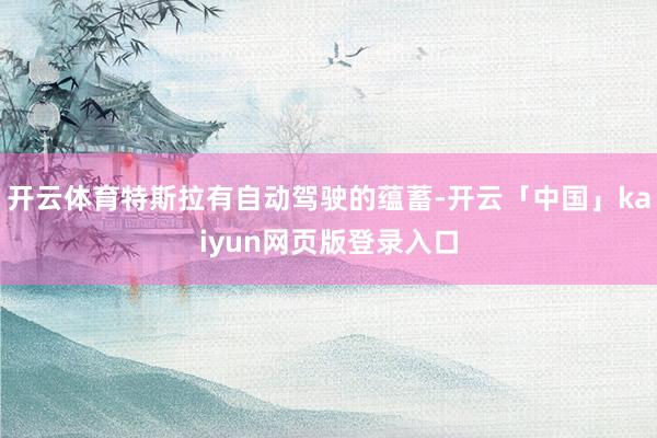 开云体育特斯拉有自动驾驶的蕴蓄-开云「中国」kaiyun网页版登录入口