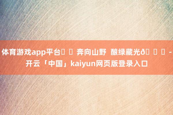 体育游戏app平台⛰️奔向山野  酿绿藏光🍃-开云「中国」kaiyun网页版登录入口