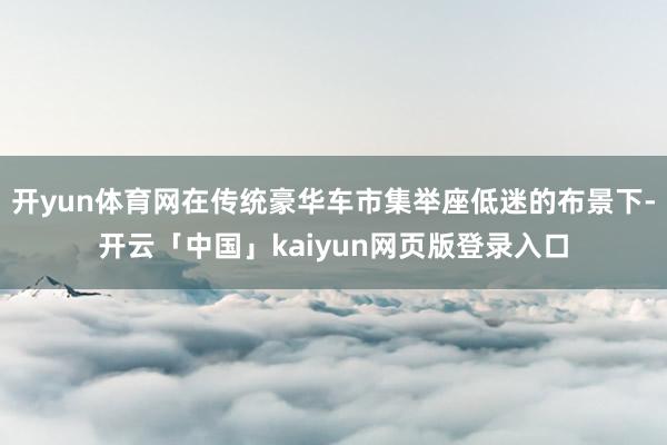 开yun体育网在传统豪华车市集举座低迷的布景下-开云「中国」kaiyun网页版登录入口