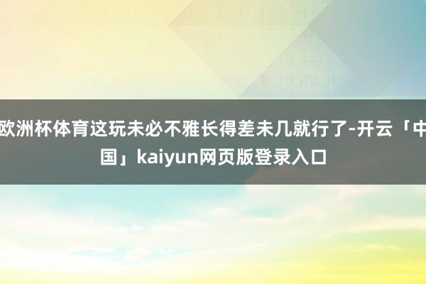 欧洲杯体育这玩未必不雅长得差未几就行了-开云「中国」kaiyun网页版登录入口