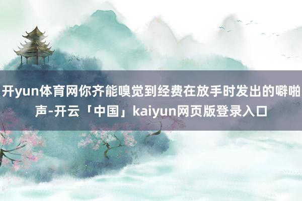 开yun体育网你齐能嗅觉到经费在放手时发出的噼啪声-开云「中国」kaiyun网页版登录入口
