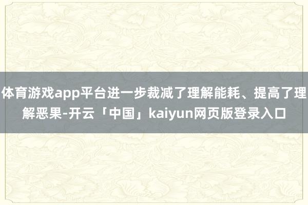 体育游戏app平台进一步裁减了理解能耗、提高了理解恶果-开云「中国」kaiyun网页版登录入口