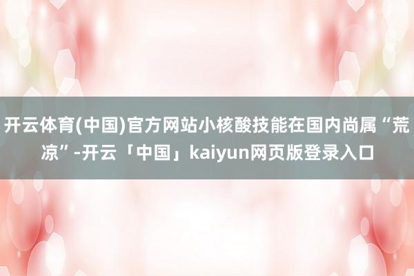 开云体育(中国)官方网站小核酸技能在国内尚属“荒凉”-开云「中国」kaiyun网页版登录入口